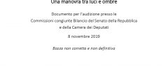 Documento per l’audizione sul DDL Bilancio 2020