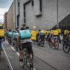 Riders che  lavorano per società di food delivery manifestano per i diritti e le tutele sul lavoro, Milano 19 Giugno 2020  Ansa/Matteo Corner